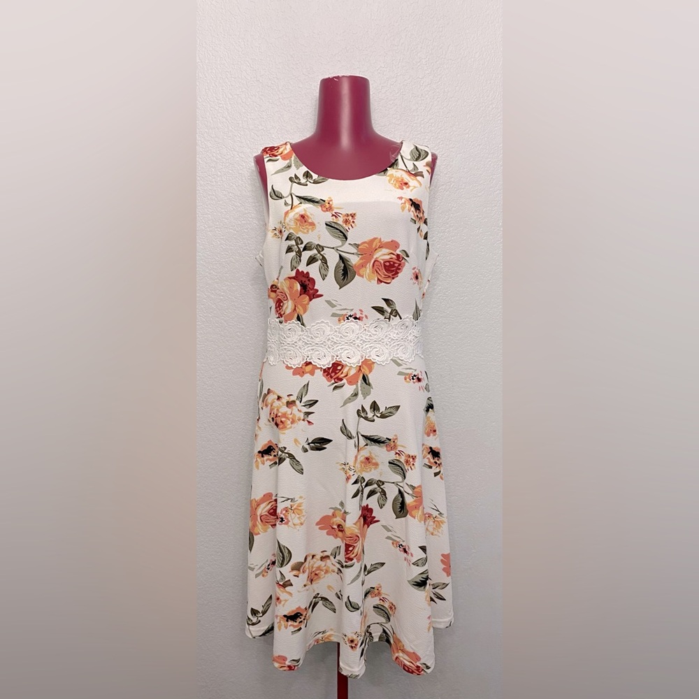 Multicolored Sleeveless A-line Midi Dress for Wedding Guest